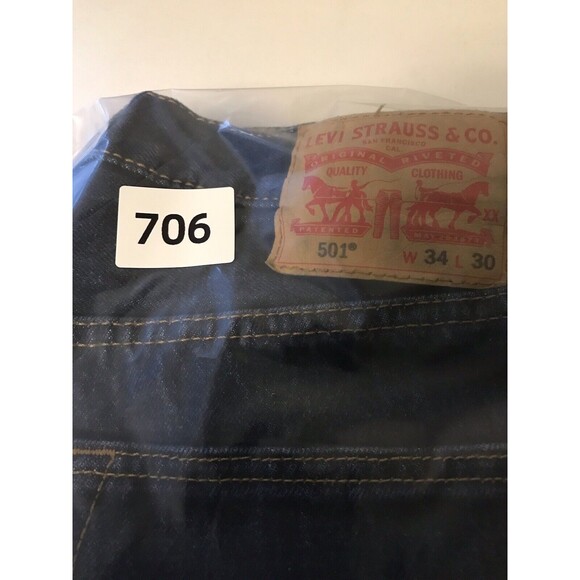 Levi's 501xx Jeans Mens 34x30 (Fits 31x27) Blue Denim Button Fly Dark Wash - Picture 16 of 16